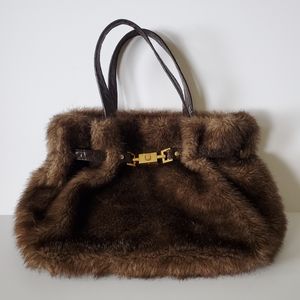 Pritzi Faux Mink Fur Faux Leather Purse